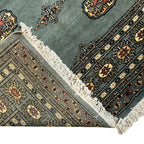203 x 143 cm Hand-Knotted Karachi Bokhara – Blue Rug