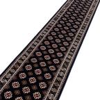 600 x 80cm Bokhara Machine Made, Navy Runner Rug