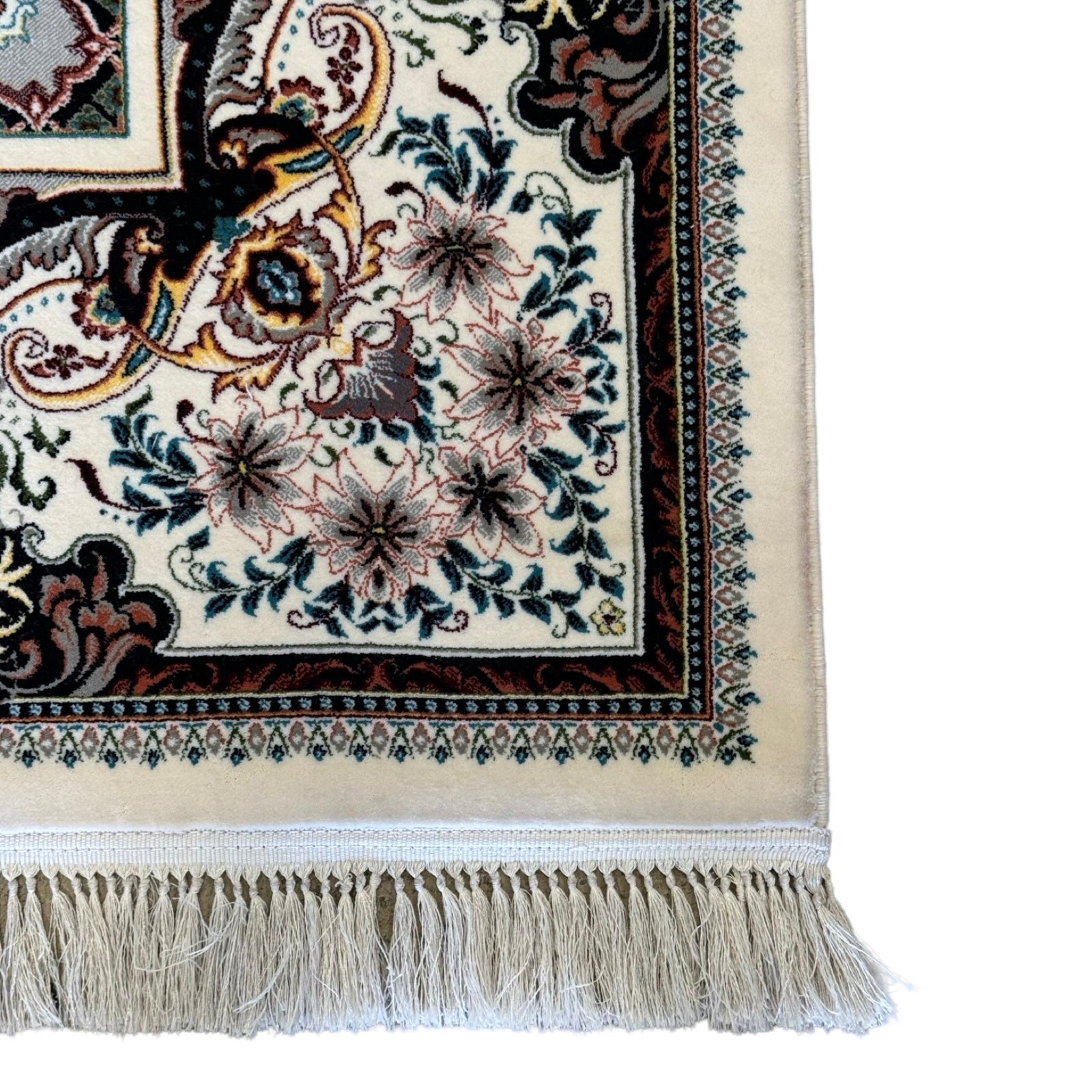 350 x 250 cm Persian Tabriz White Rug Polyester