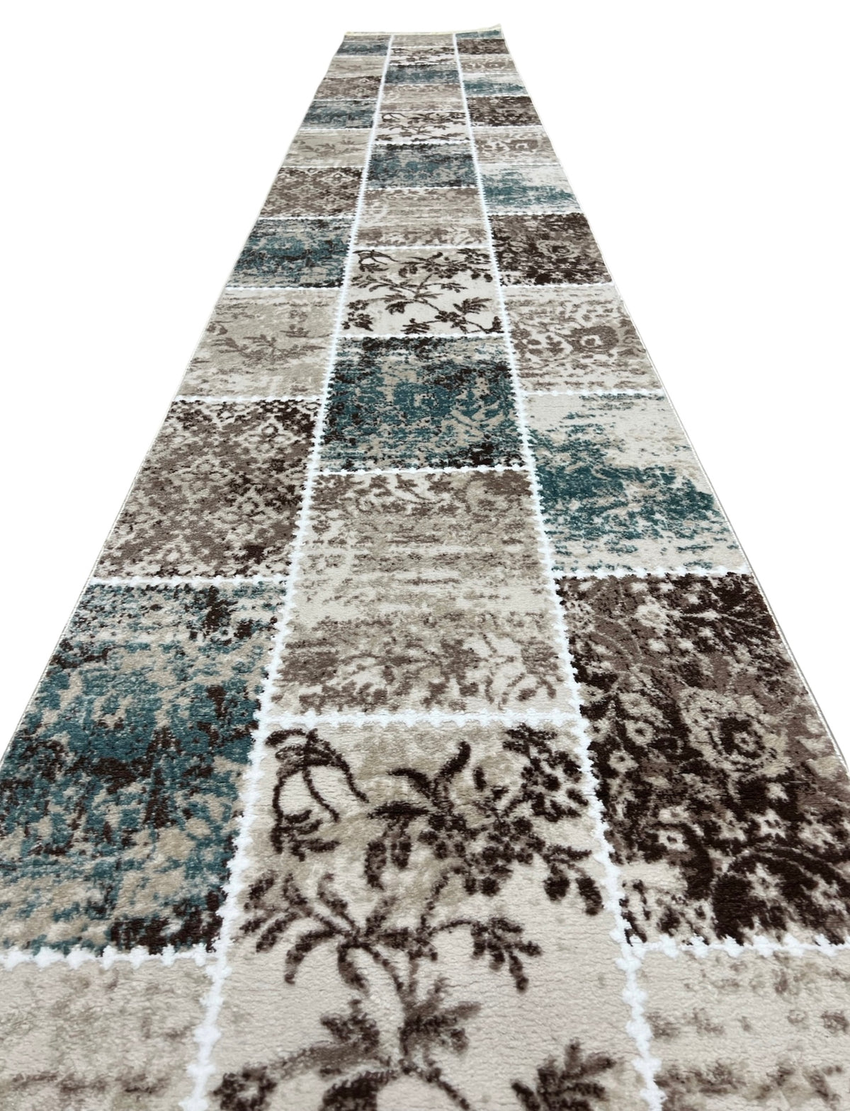 500 x 80 cm Patchwork Design Machine Made Runner Rug