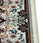 350 x 250 cm Persian Tabriz White Rug Polyester