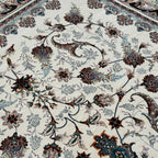 350 x 250 cm Persian Tabriz White Rug Polyester