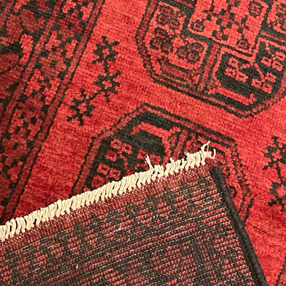 290 x 80 cm Hand Knotted Color Afghan Akche Wool Runner Rug