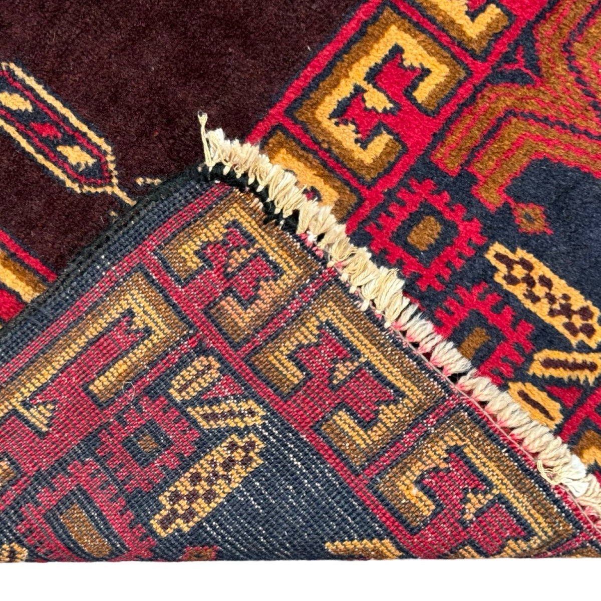 213 x 105 cm Vintage Tribal Handmade Afghan Baluch Rug