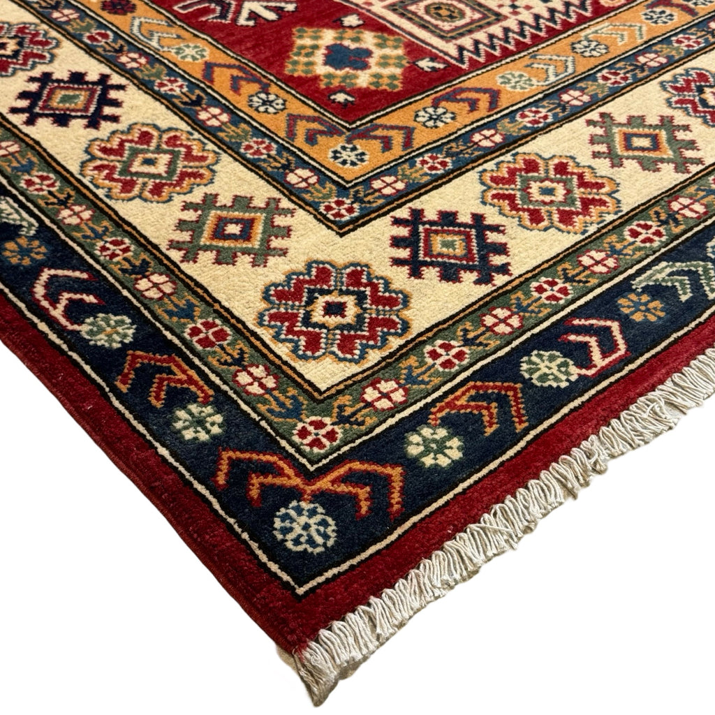 238 x 166 cm Hand Knotted Afghan Kazak Wool Rug