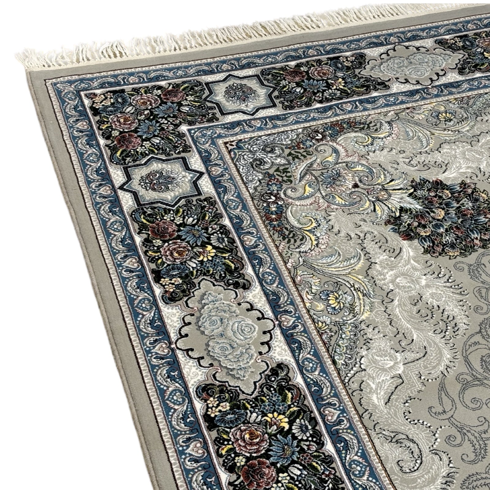 400 x 300 cm Persian Machine-Made Floral, Grey Rug