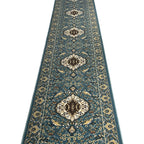 600 x 80cm Persian Design Machine Made, Blue Runner Rug