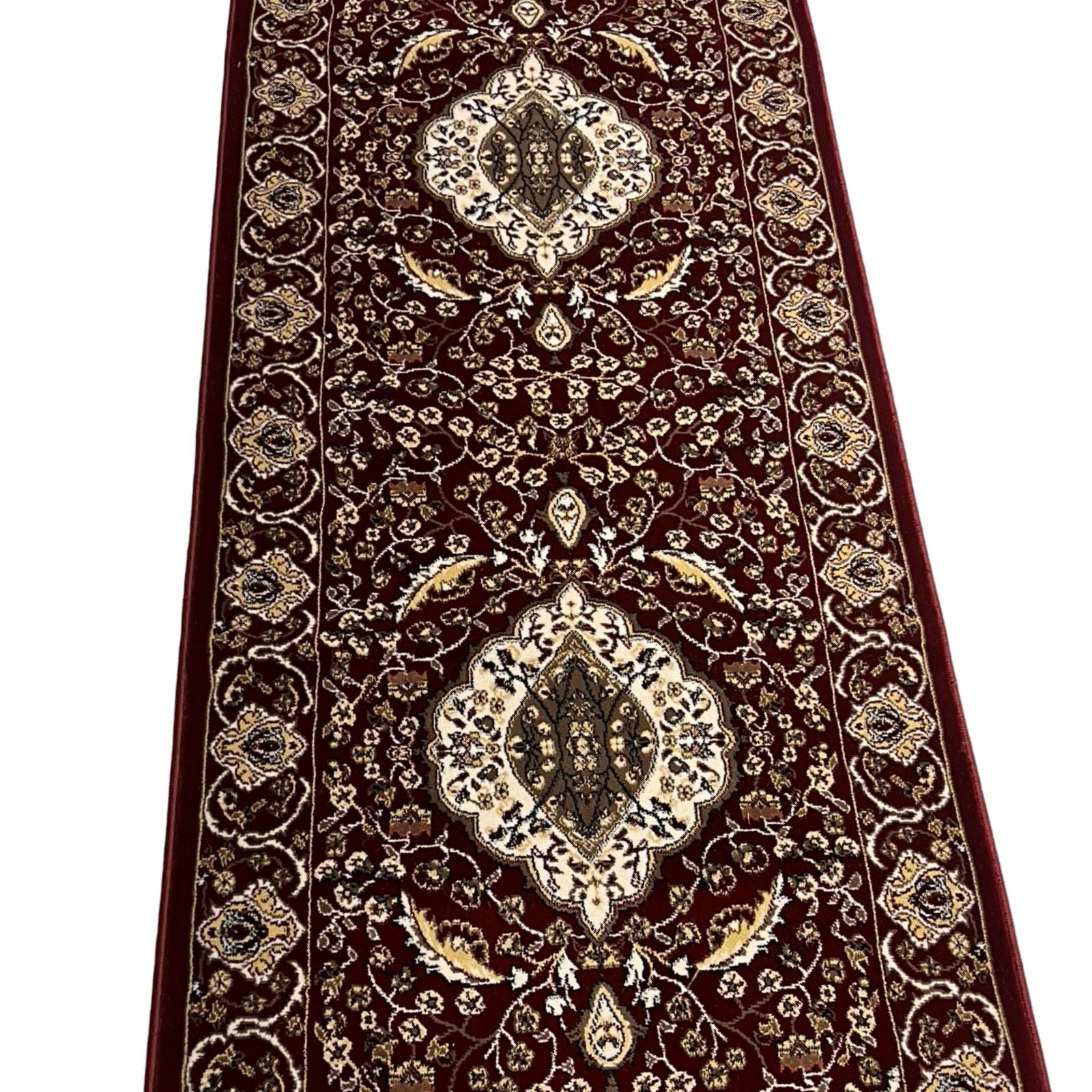 600 x 80cm Persian Mashad Machine Made, Red Runner Rug