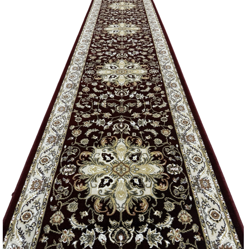 400 x 80cm Turkish Machine Made Mashad Runner Rug