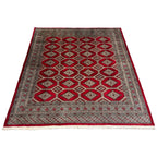 221 x 206 cm Hand Knotted Karachi Jaldar Bokhara – Red Rug