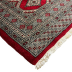 221 x 206 cm Hand Knotted Karachi Jaldar Bokhara – Red Rug