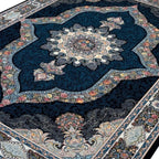 400 x 300 cm Floral High Quality Persian Large Size – Black Navy Rug