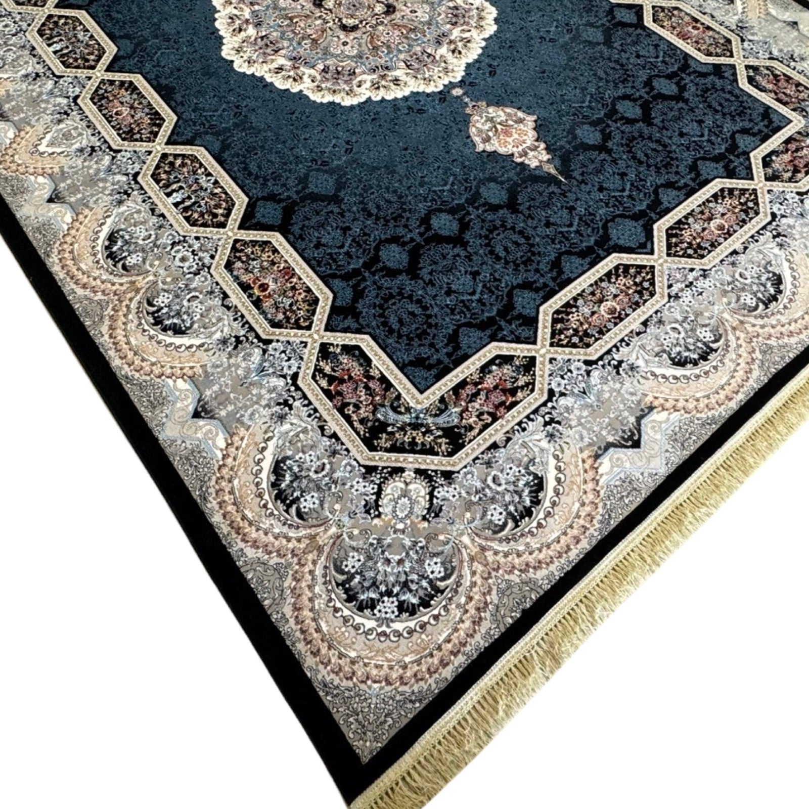 400 x 300 cm Persian Machine-Made Kirman Navy Rug