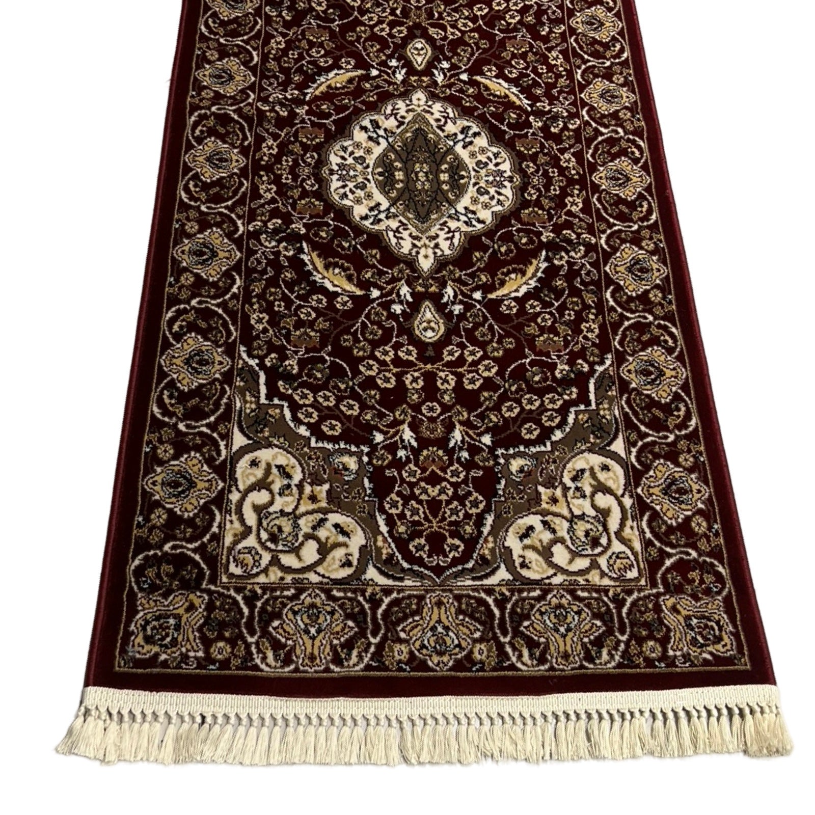 600 x 80cm Persian Mashad Machine Made, Red Runner Rug