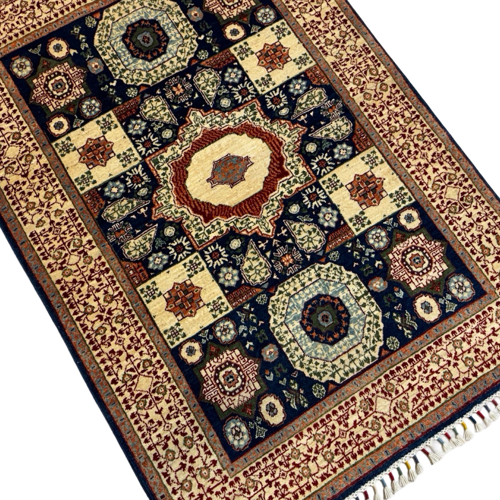 150 x 105 cm Afghan Mamluk Chobi Ziegler Hand-Knotted Wool Rug