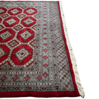 221 x 206 cm Hand Knotted Karachi Jaldar Bokhara – Red Rug