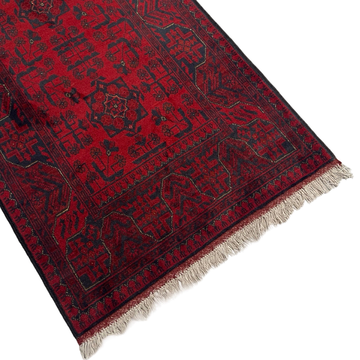 294 x 80 cm Hand Knotted Afghan Turkmen Wool Runner Rug