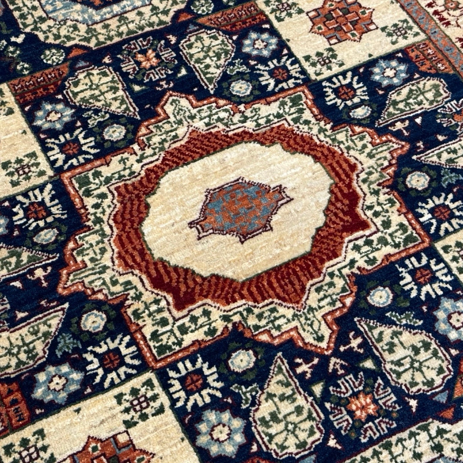 150 x 105 cm Afghan Mamluk Chobi Ziegler Hand-Knotted Wool Rug