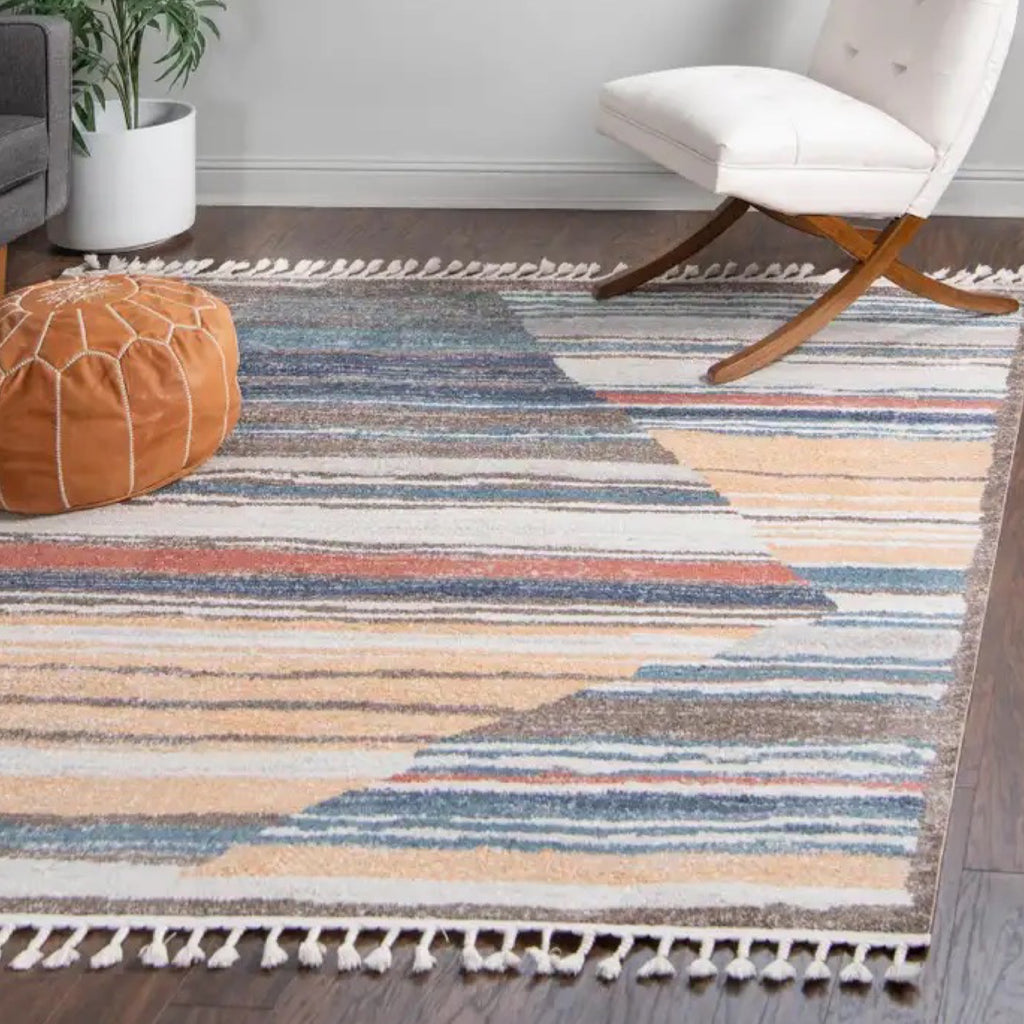365 x 365 cm Large Size Square Modern Geometric Design – Multicolour Rug