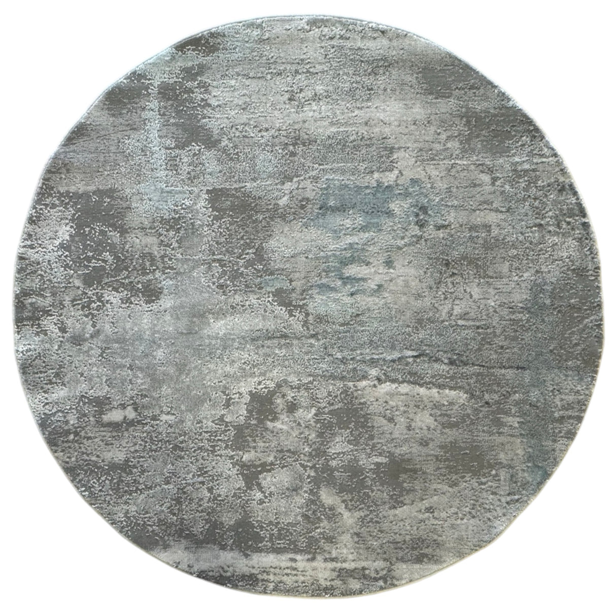 160 x 160 cm Modern Plain Grey Light Blue Round Rug