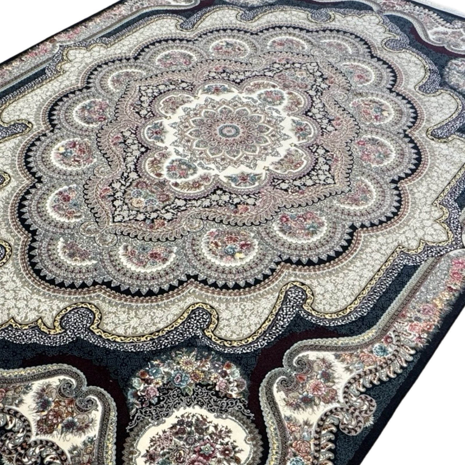 400 x 300 cm Persian Machine-Made, Navy/Grey Rug
