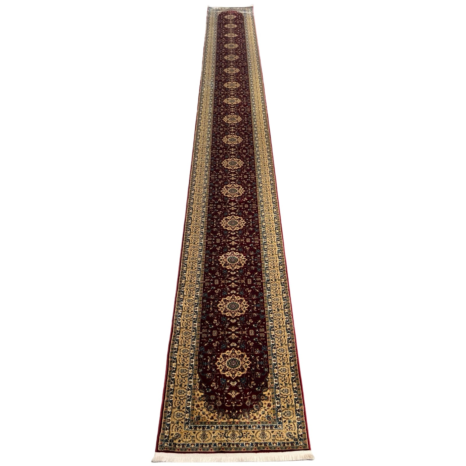 800 x 80 cm Persian Kashan Runner Rug, Machine-Made