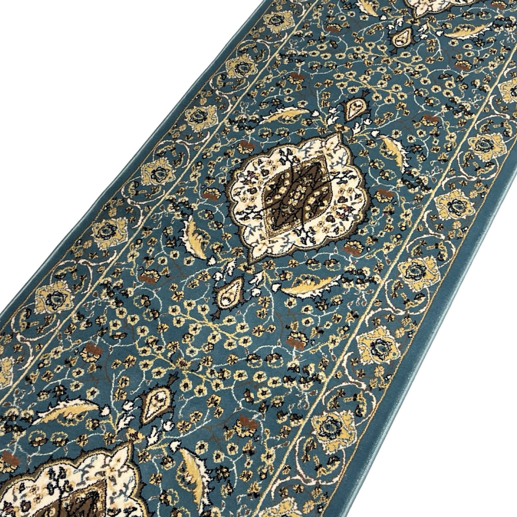 600 x 80cm Persian Design Machine Made, Blue Runner Rug