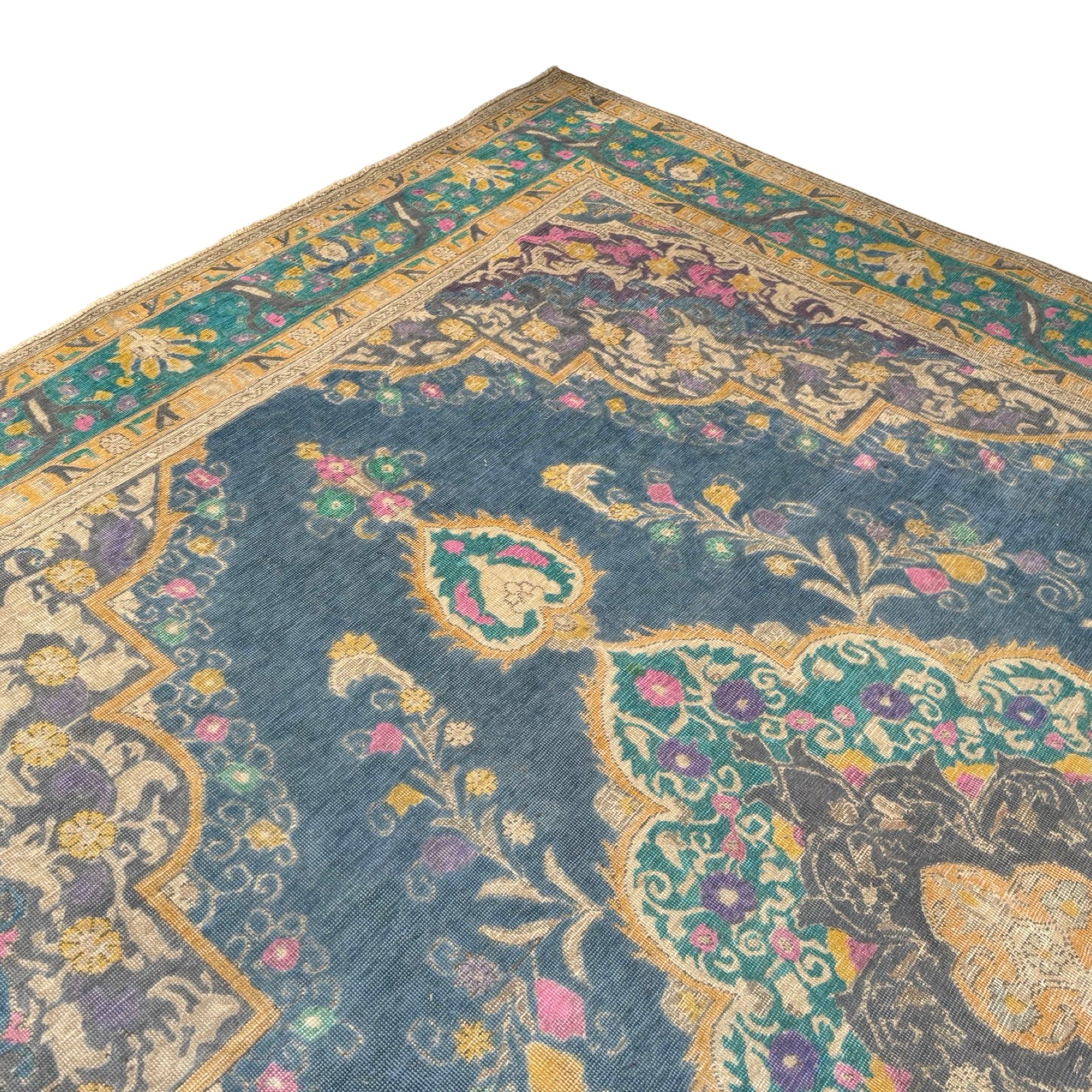 380 x 289 cm Hand-Knotted Vintage Persian Wool Rug