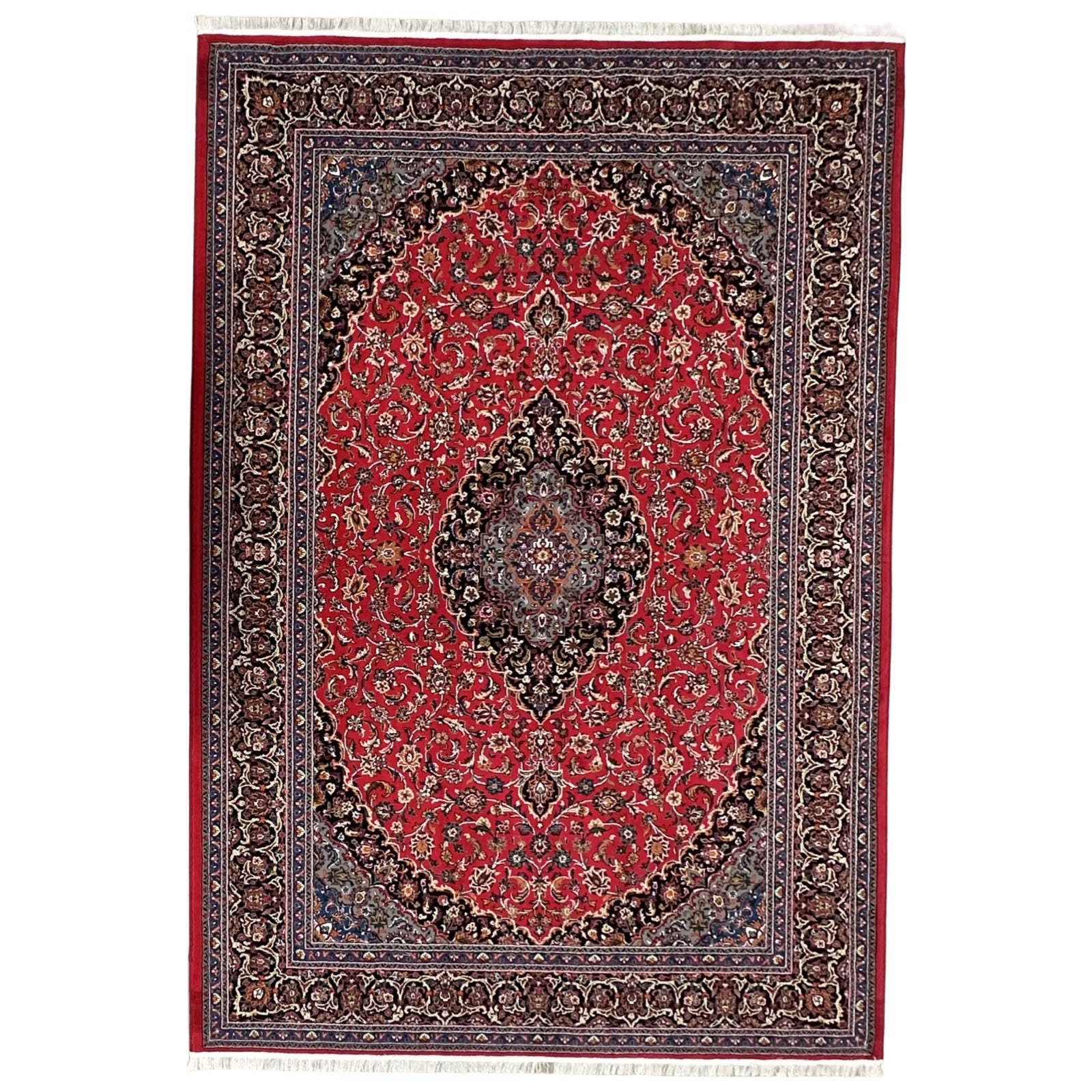 300 x 200 cm Persian White/Red Mashad Rug –  Medallion