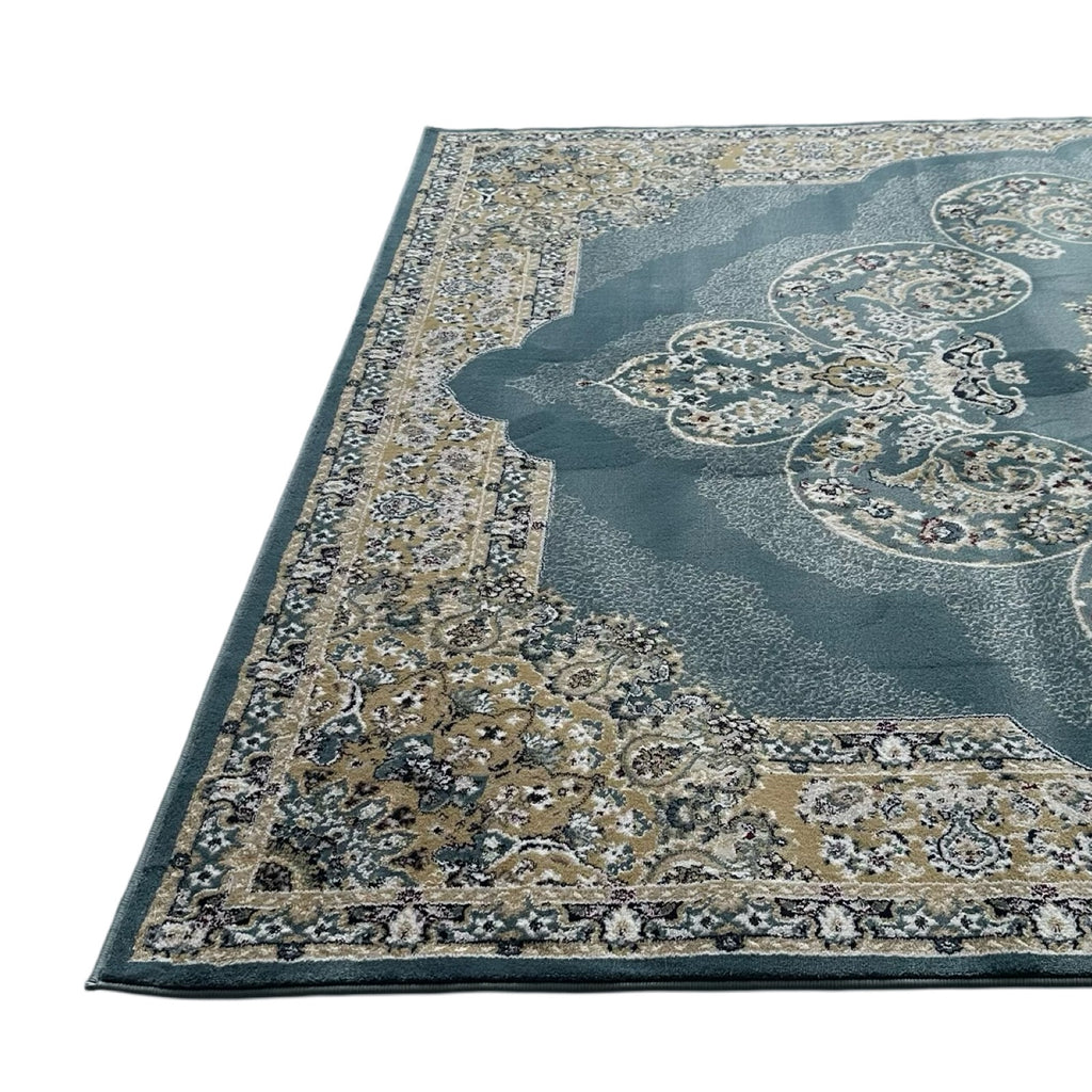 300 x 200 cm Turkish Machine Made Blue Isfahan Rug