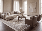 365 x 274 cm Cream & Taupe Persian-Style Machine Made Floral Rug
