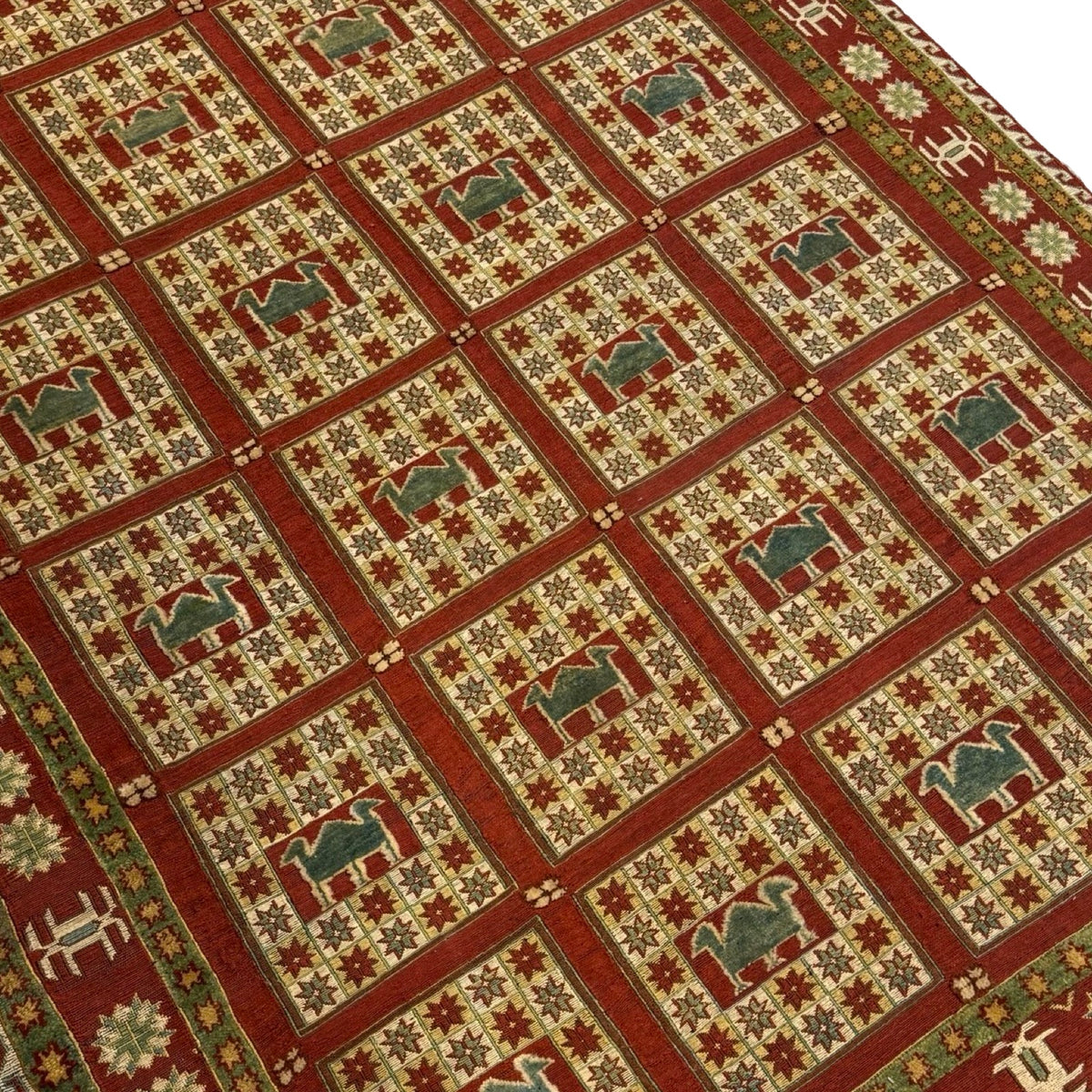 241 x 174 cm Hand-Woven Tribal Afghan Kilim Somak – Wool Rug