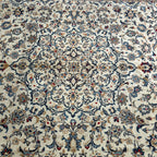 344 x 257 cm Hand Knotted Persian Cream Kashan Wool Rug