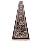 800 x 80cm Persian Kashan, Maroon Runner Rug