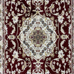 800 x 80cm Persian Kashan, Maroon Runner Rug