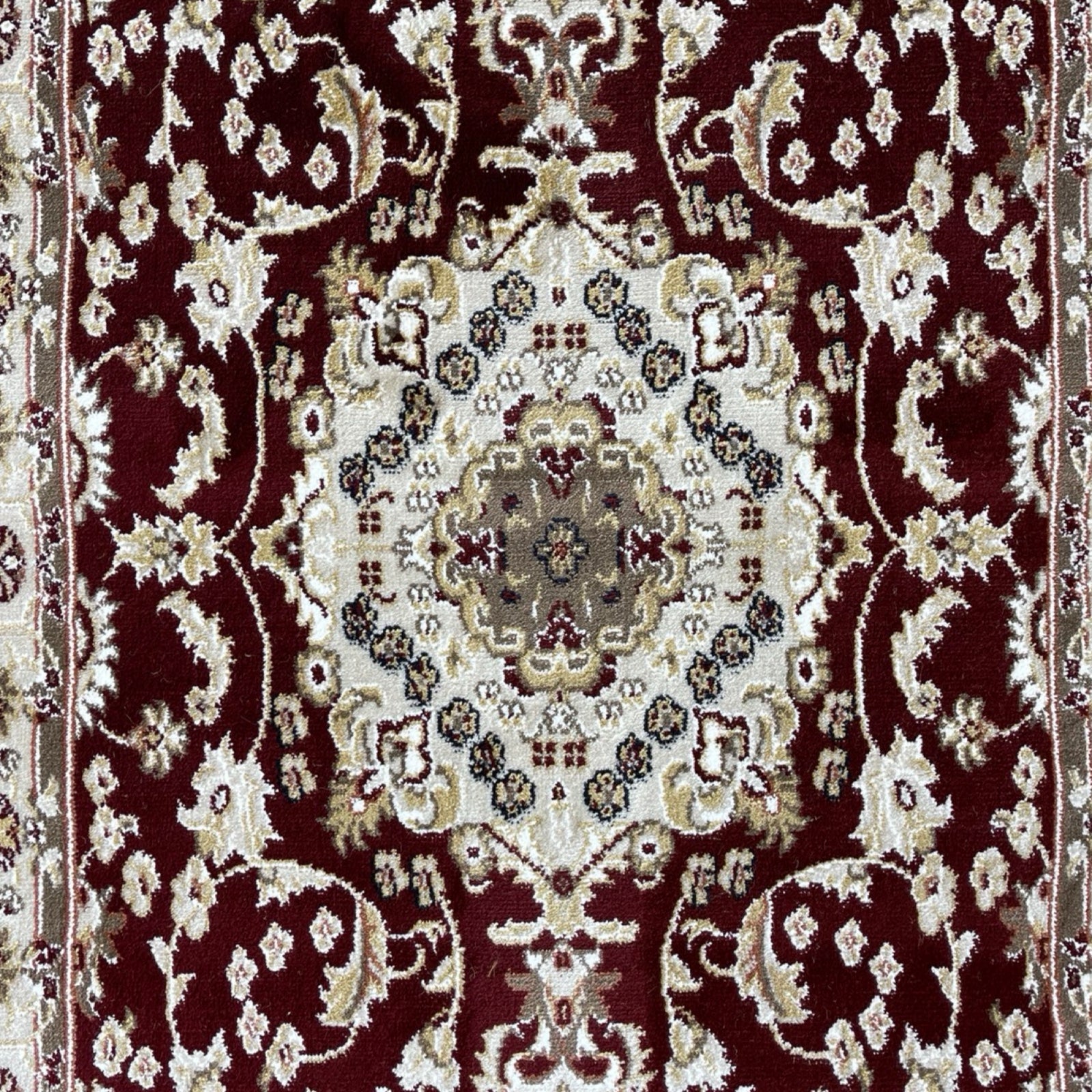 800 x 80cm Persian Kashan, Maroon Runner Rug