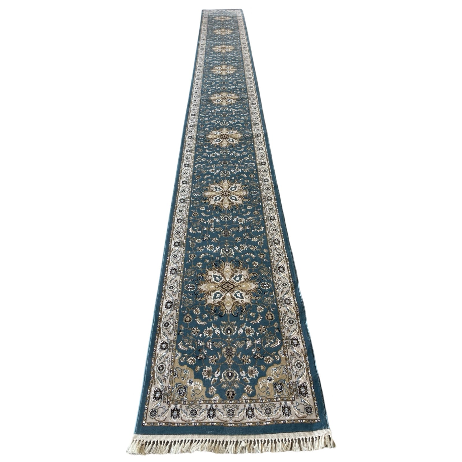 800 x 80cm Classic Persian Ardabil, Blue Runner Rug