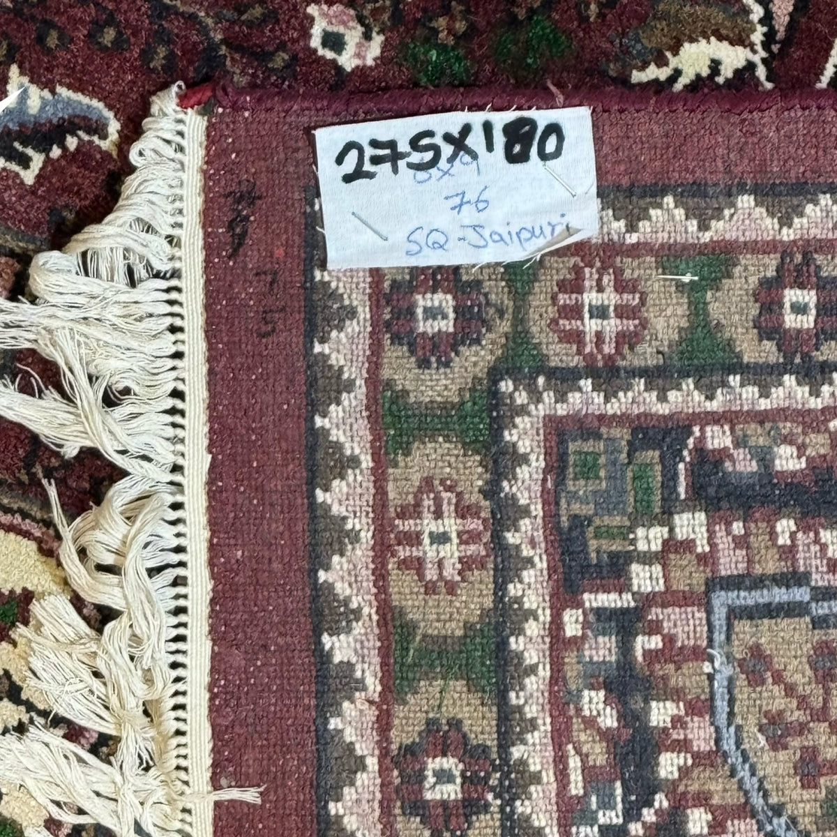 275 x 180 cm Hand Knotted Indian Jaipur Oriental Rug