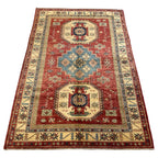 215 x 146 cm Hand Knotted Afghan Kazak Wool Rug