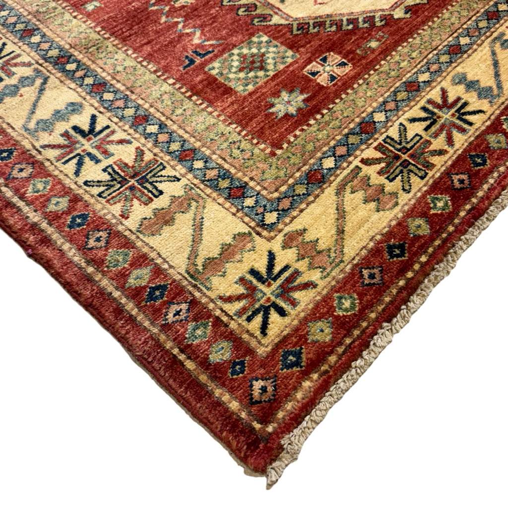 215 x 146 cm Hand Knotted Afghan Kazak Wool Rug
