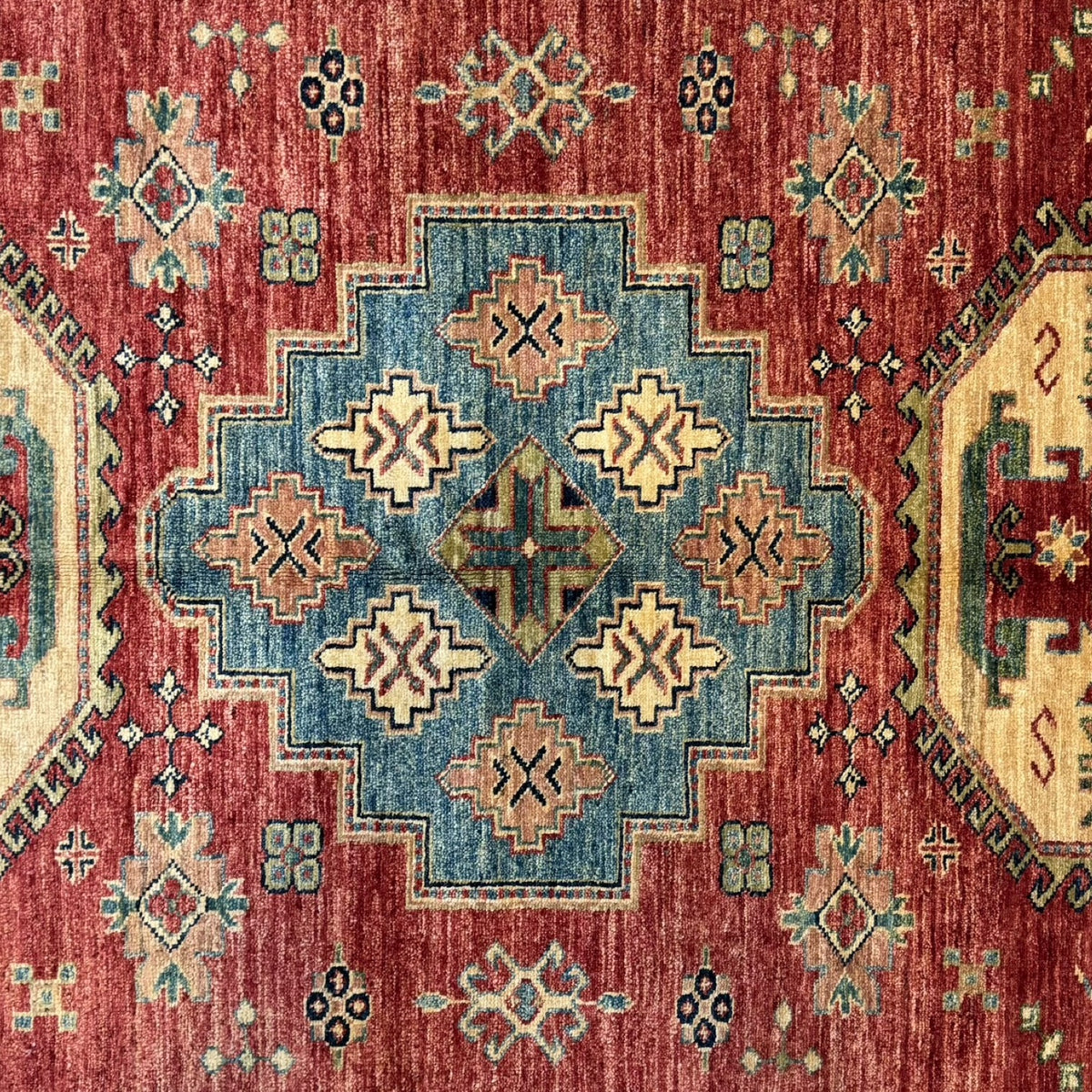 215 x 146 cm Hand Knotted Afghan Kazak Wool Rug