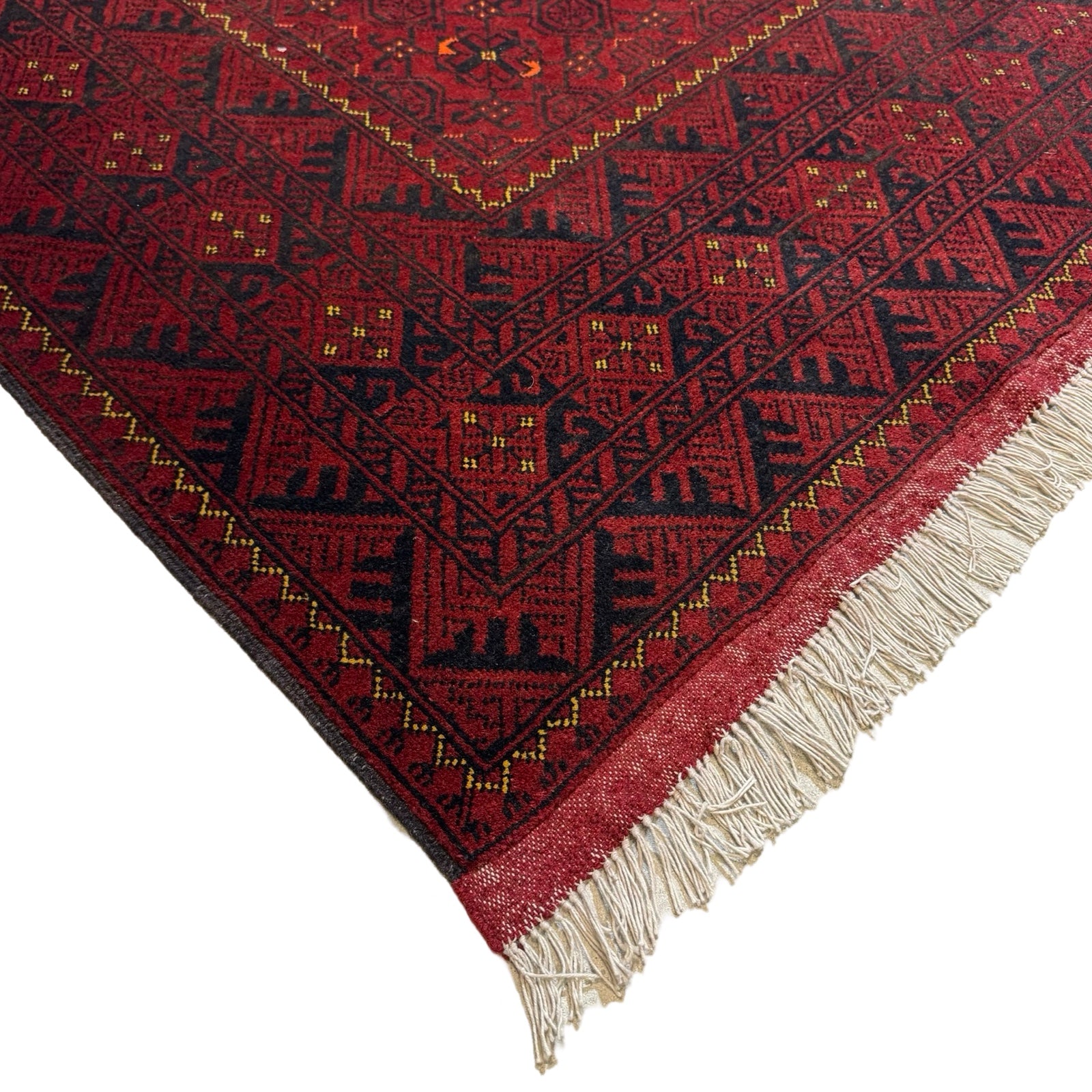 290 x 200 cm Hand-Knotted Turkmen Basiri Geometric Rug
