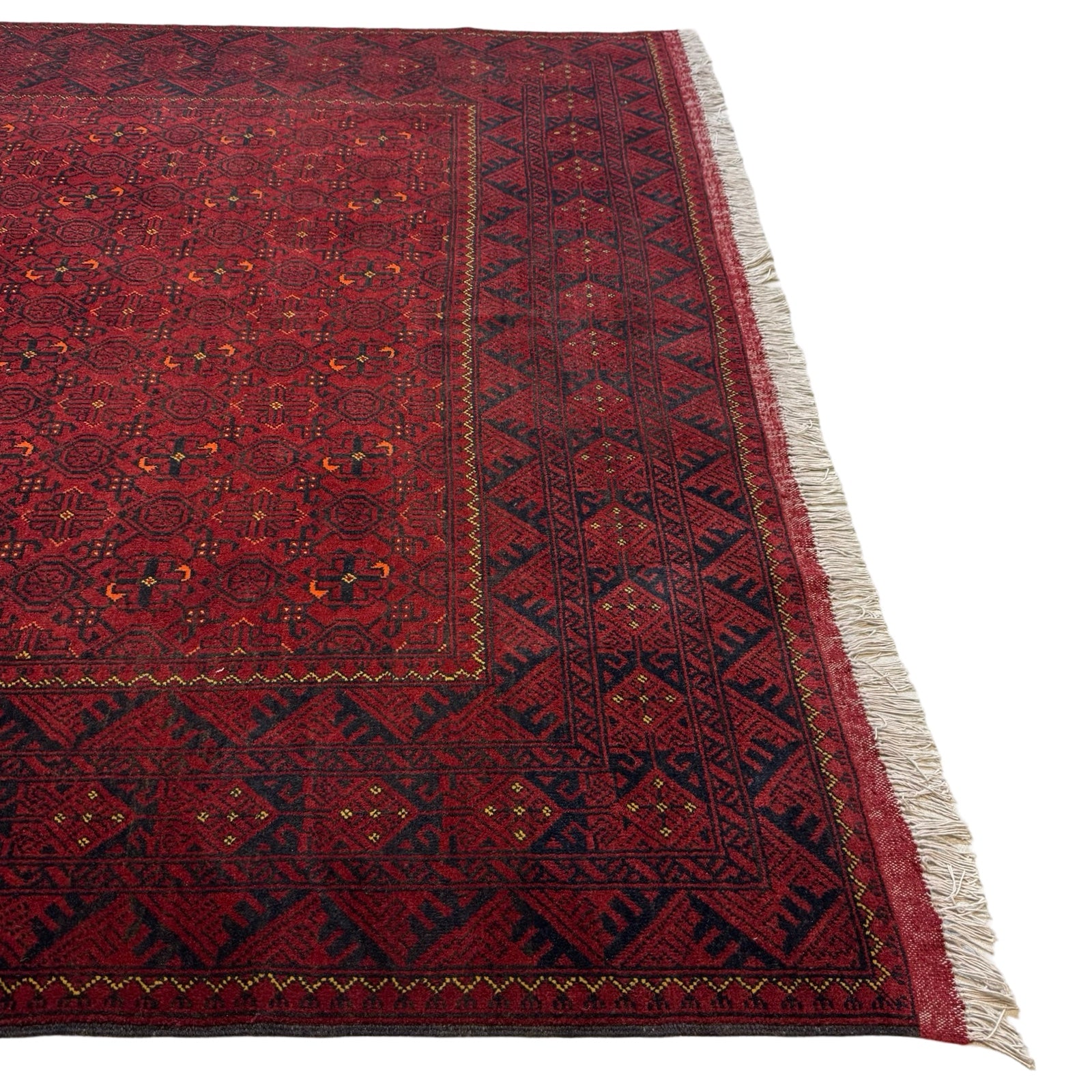 290 x 200 cm Hand-Knotted Turkmen Basiri Geometric Rug