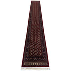 500 x 80cm Afghan Bokhara – Maroon Beige Runner Rug