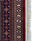 500 x 80cm Afghan Bokhara – Maroon Beige Runner Rug