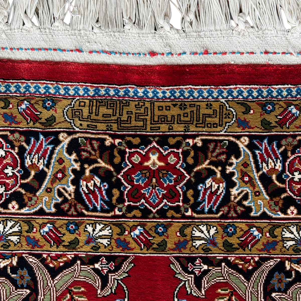 120 x 77 cm Rare Antique Hand Woven Persian Floral 100% Pure Silk Qum Rug
