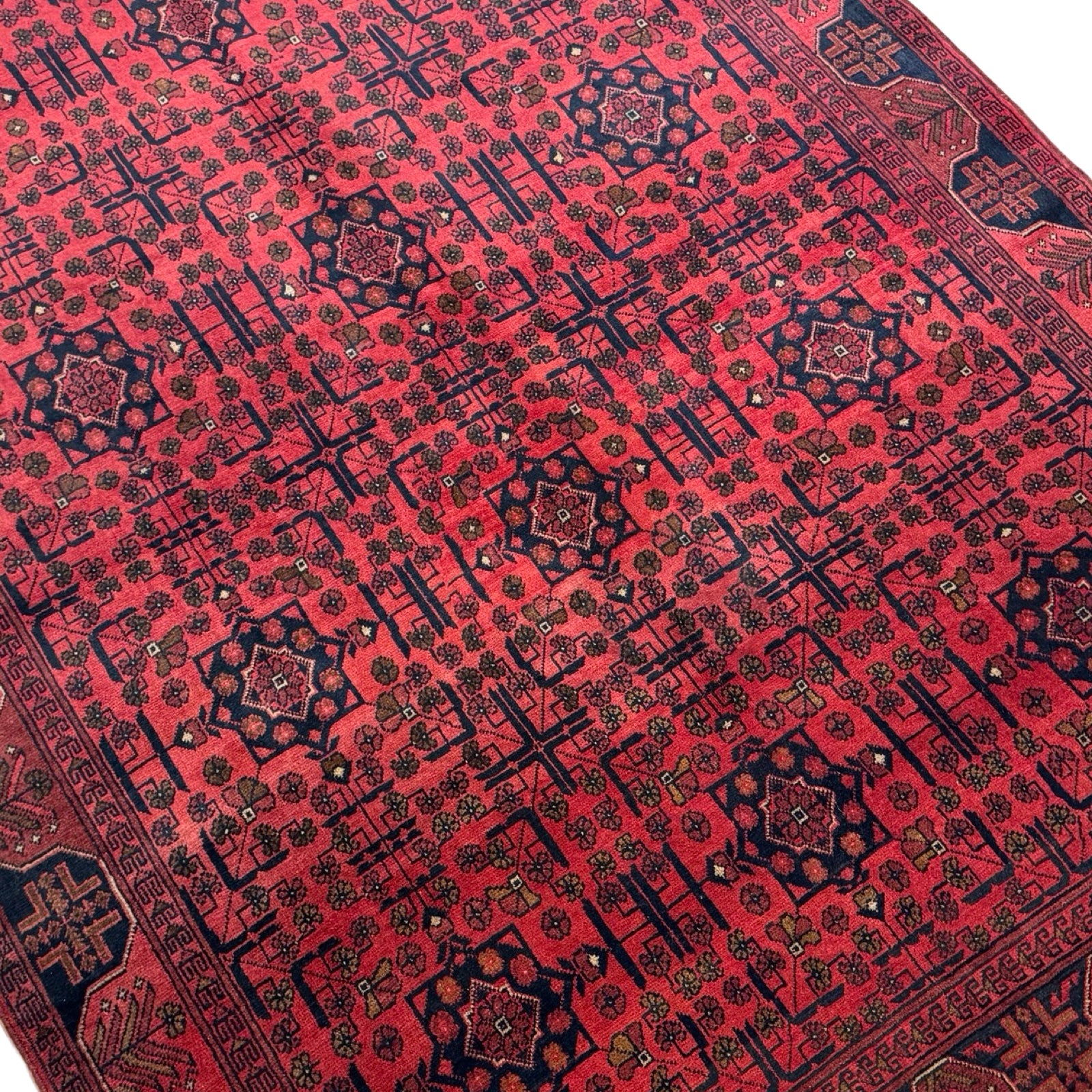 238 x 178 cm Hand-Knotted Afghan Khal Mohammadi Turkmen Rug