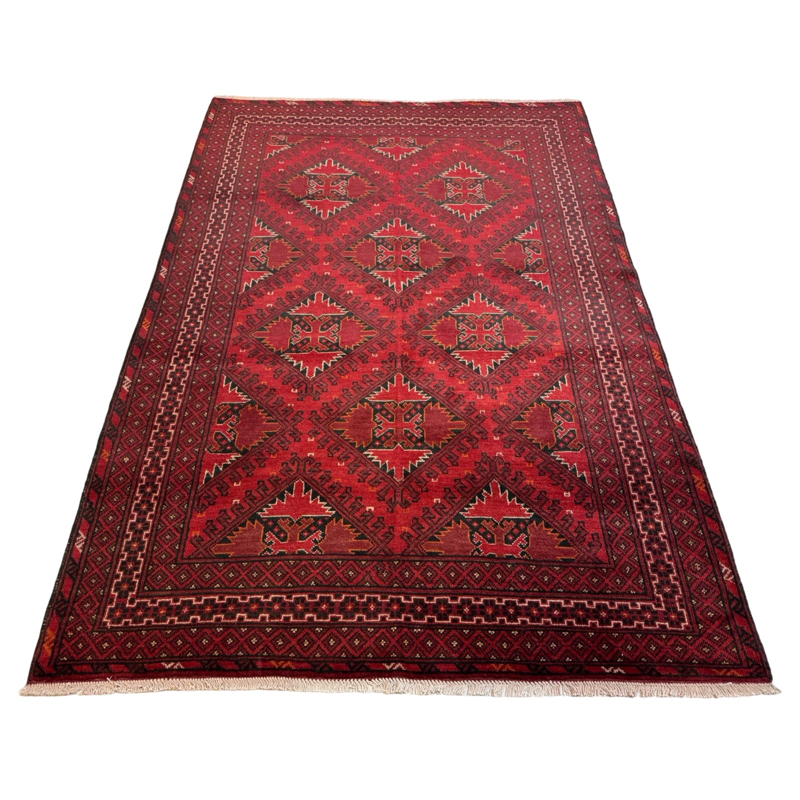 240 x 163 cm Hand-Knotted Afghan Khal Mohammadi Turkmen Rug
