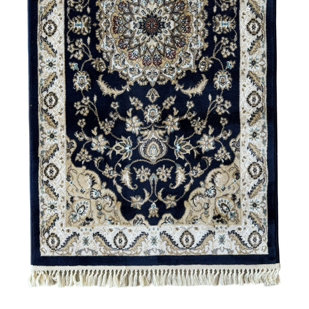 800 x 80cm Persian Kasha, Navy Blue Runner Rug