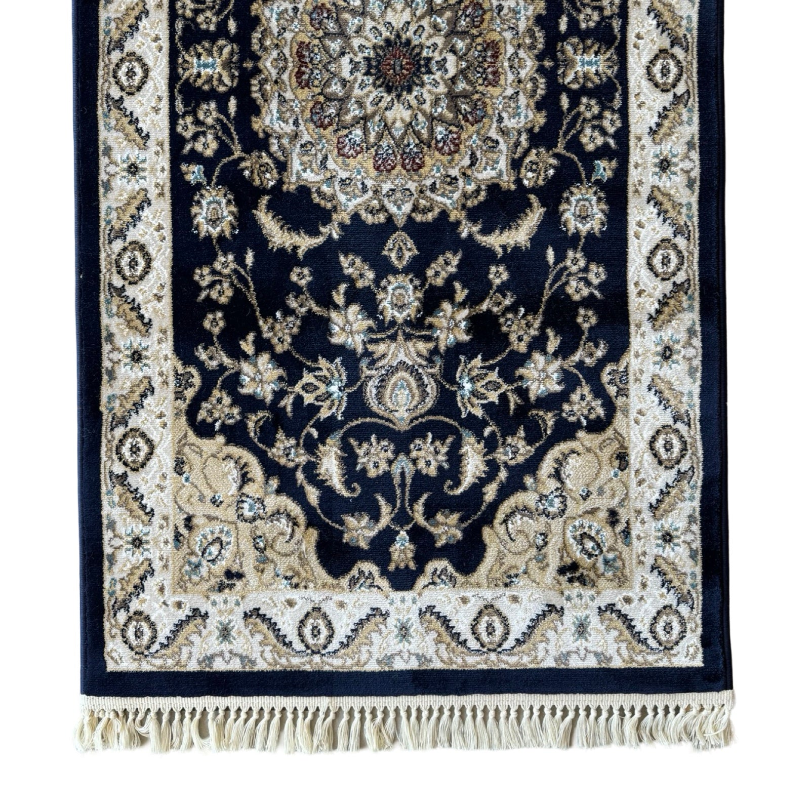 800 x 80cm Persian Kasha, Navy Blue Runner Rug
